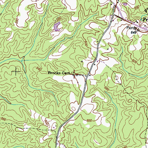 Topographic Map of Brooks Cemetery, TN