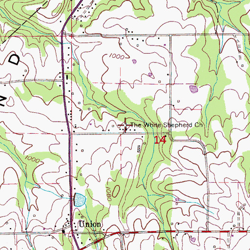 Topographic Map of The White Shepherd Church, AL