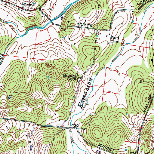 Topographic Map of Hailey - Rash Cemetery, TN