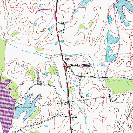 Topographic Map of Brooks Chapel, TN