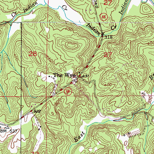 Topographic Map of The Wye, AL
