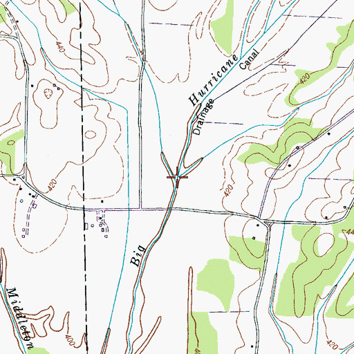 Topographic Map of Brooks Creek, TN