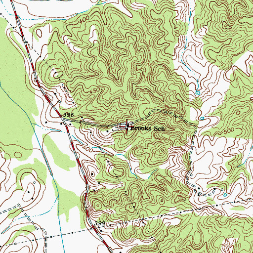 Topographic Map of Brooks School, TN