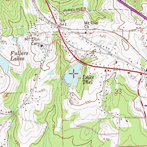Topographic Map of Lake Thel, AL