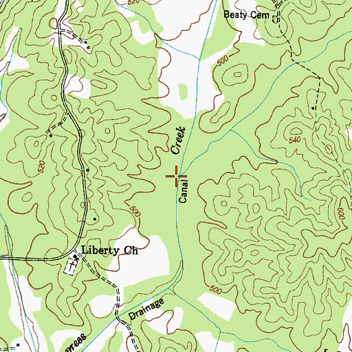 Topographic Map of Brown Branch, TN