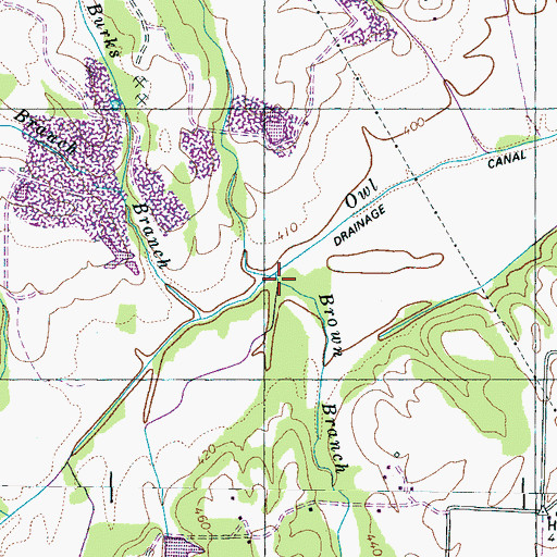 Topographic Map of Brown Branch, TN