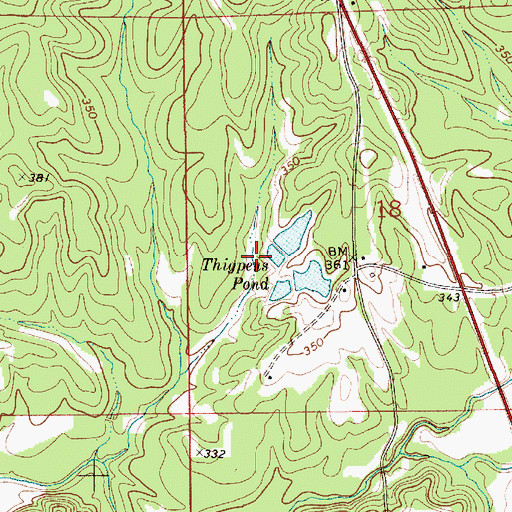 Topographic Map of Thigpens Pond, AL