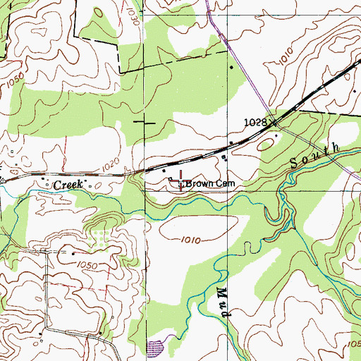Topographic Map of Brown Cemetery, TN