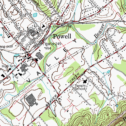 Topographic Map of Brown Cemetery, TN