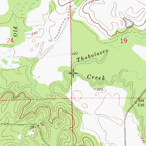 Topographic Map of Thobolocco Branch, AL