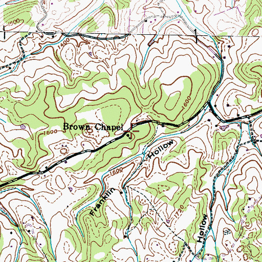 Topographic Map of Brown Chapel, TN