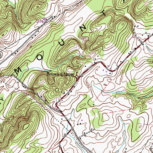 Topographic Map of Brown Chapel, TN