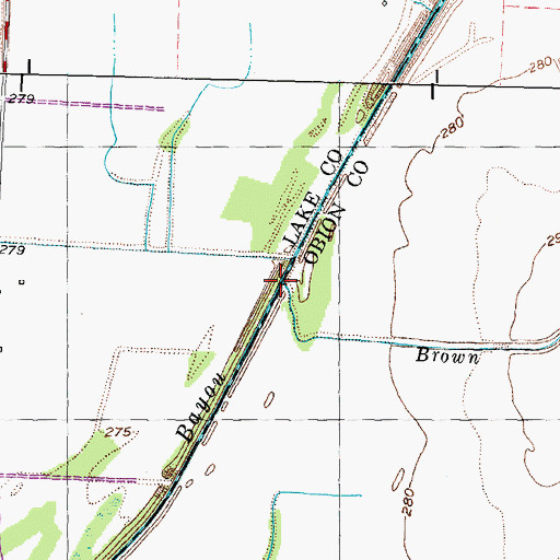 Topographic Map of Brown Creek, TN