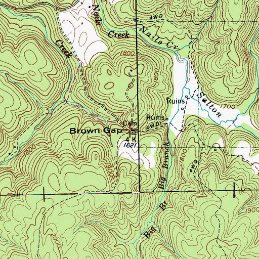 Topographic Map of Brown Gap, TN