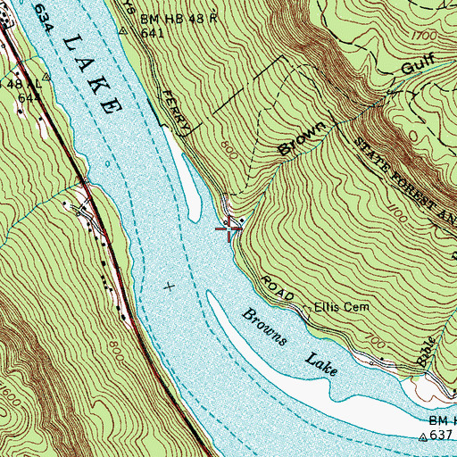Topographic Map of Brown Gulf, TN