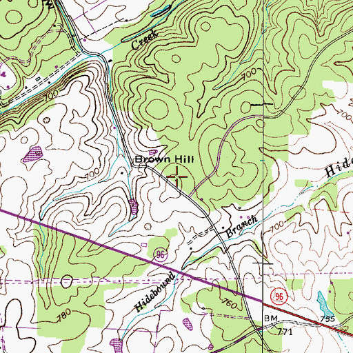 Topographic Map of Brown Hill, TN