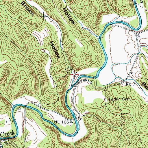 Topographic Map of Brown Hollow, TN