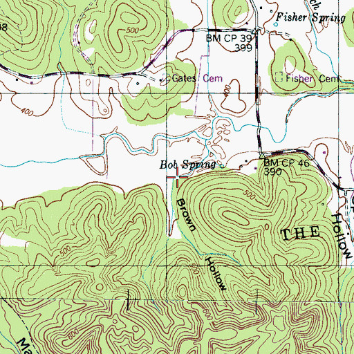 Topographic Map of Brown Hollow, TN