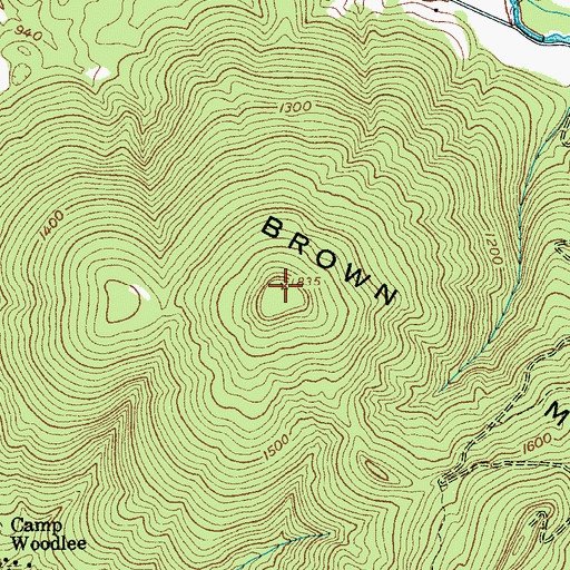 Topographic Map of Brown Mountain, TN
