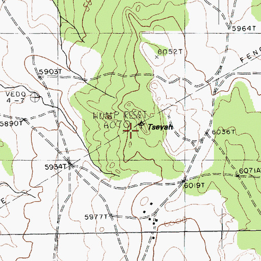 Topographic Map of Tseyah, AZ