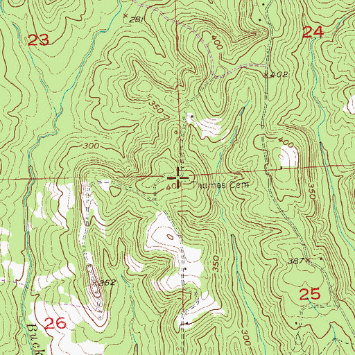 Topographic Map of Thomas Cemetery, AL