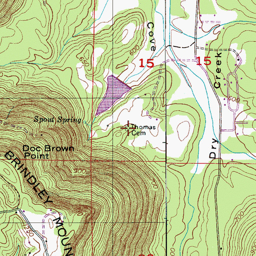 Topographic Map of Thomas Cemetery, AL