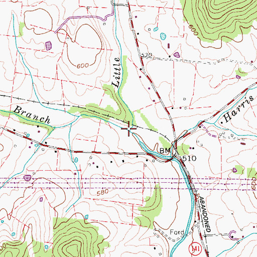 Topographic Map of Browning Branch, TN