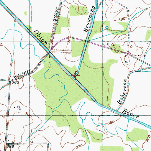 Topographic Map of Browning Creek, TN