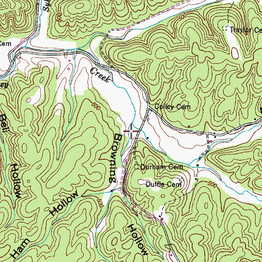 Topographic Map of Browning Hollow, TN