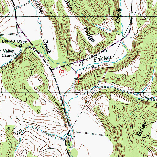 Topographic Map of Brownlow Creek, TN