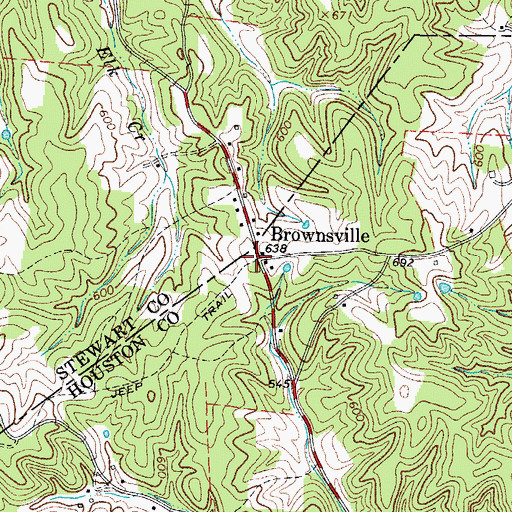 Topographic Map of Brownsville, TN