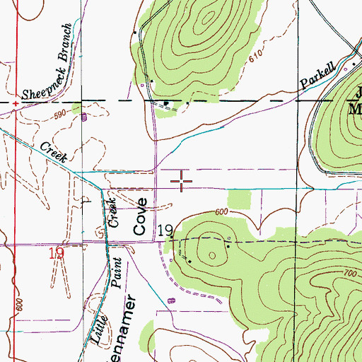 Topographic Map of Thomas Cove, AL
