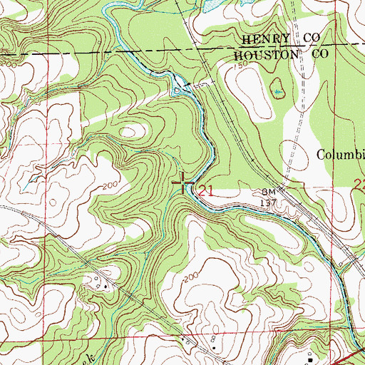 Topographic Map of Thomas Creek, AL