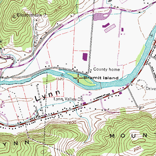 Topographic Map of Brumit Island, TN