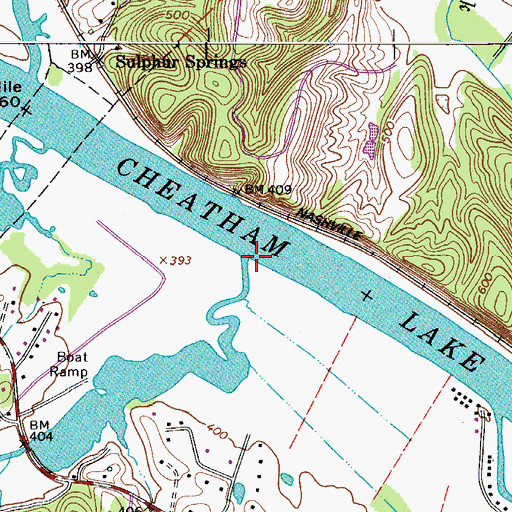 Topographic Map of Brush Creek, TN