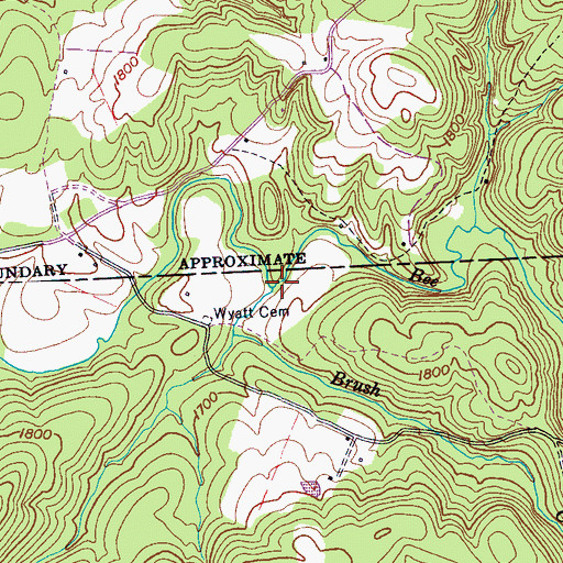 Topographic Map of Brush Creek, TN