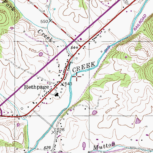 Topographic Map of Brush Fork, TN