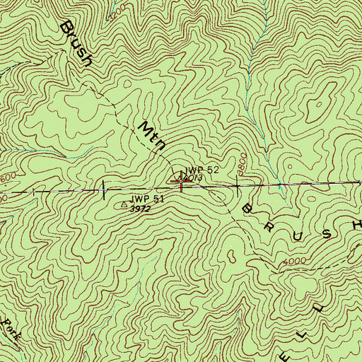 Topographic Map of Brush Mountain, TN