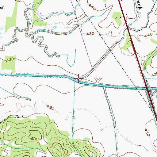 Topographic Map of Brushy Branch, TN