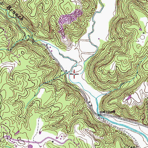 Topographic Map of Brushy Branch, TN