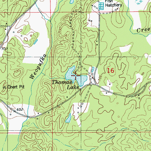Topographic Map of Thomas Lake, AL