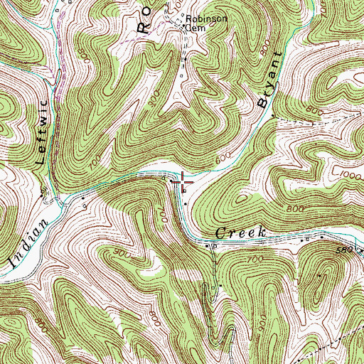 Topographic Map of Bryant Hollow, TN