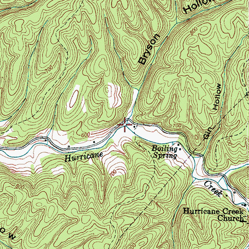 Topographic Map of Bryson Hollow, TN
