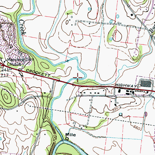 Topographic Map of Buchanan Creek, TN
