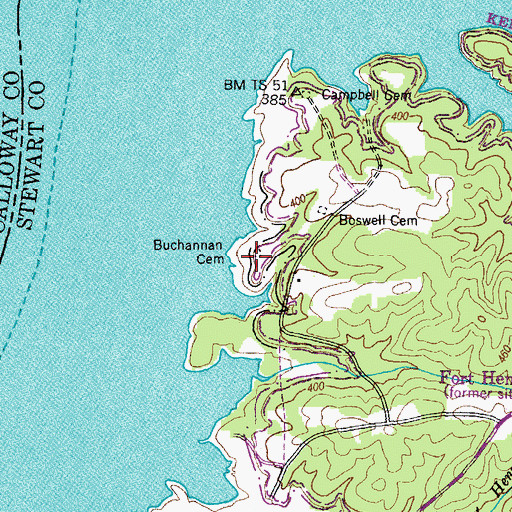 Topographic Map of Buchannan Cemetery, TN