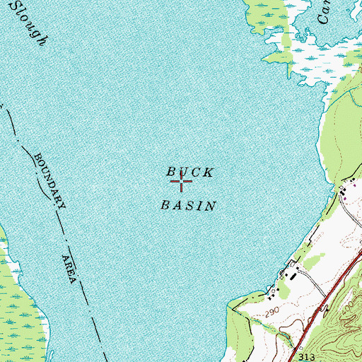 Topographic Map of Buck Basin, TN