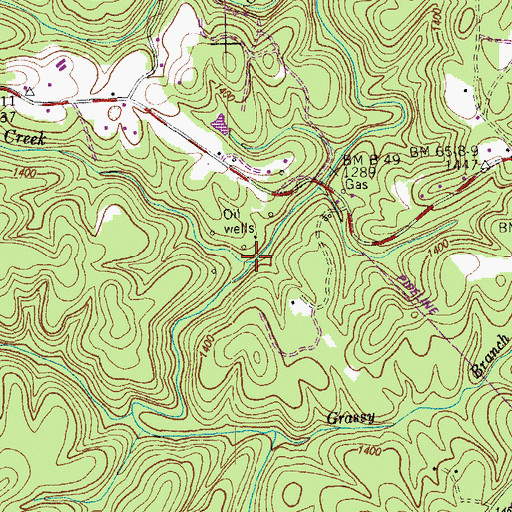 Topographic Map of Buck Creek, TN