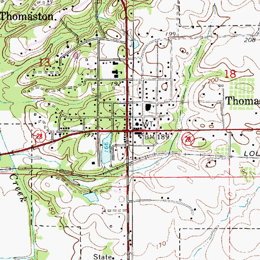 Topographic Map of Thomaston, AL