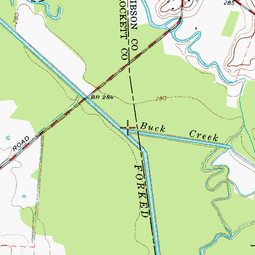 Topographic Map of Buck Creek, TN