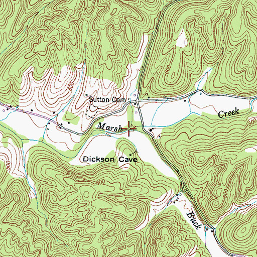 Topographic Map of Buck Fork, TN